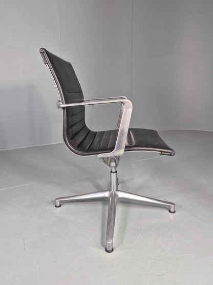 Vintage ICF Eames Style Office Chair Leather and Aluminium EB12240