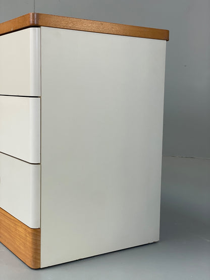 Vintage Chest Of Drawers By Stag White Retro 1980s Mid Century Oak Top EB12955
