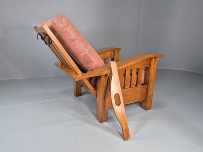 Vintage Stickley  Mission Chair Leather Upholstery Arts and Crafts Oak EB12483