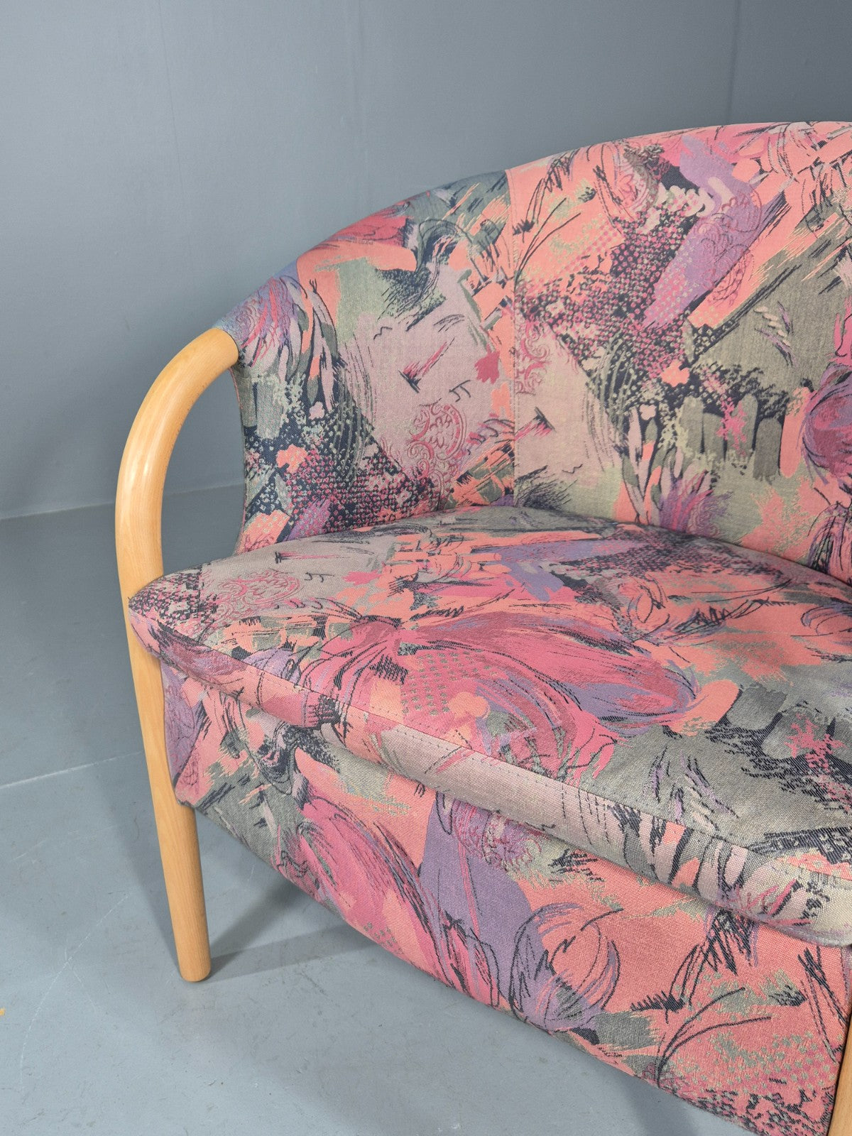 Vintage 1980s Stouby Colourful Tub Chair Danish Design Quality Retro EB12135
