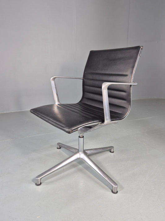 Vintage ICF Eames Style Office Chair Leather and Aluminium EB12240