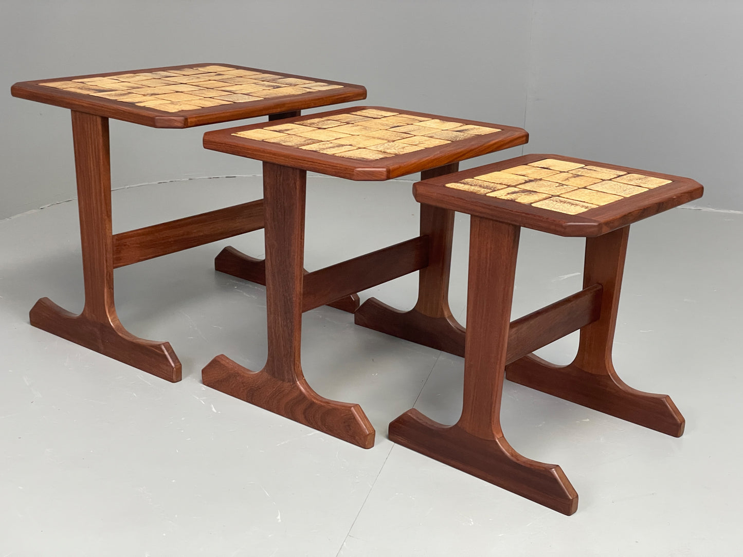 Vintage G Plan Nesting Tables Teak Tile Top Mid Century 1960s Set Of 3 EB12886
