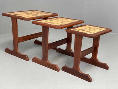 Vintage G Plan Nesting Tables Teak Tile Top Mid Century 1960s Set Of 3 EB12886