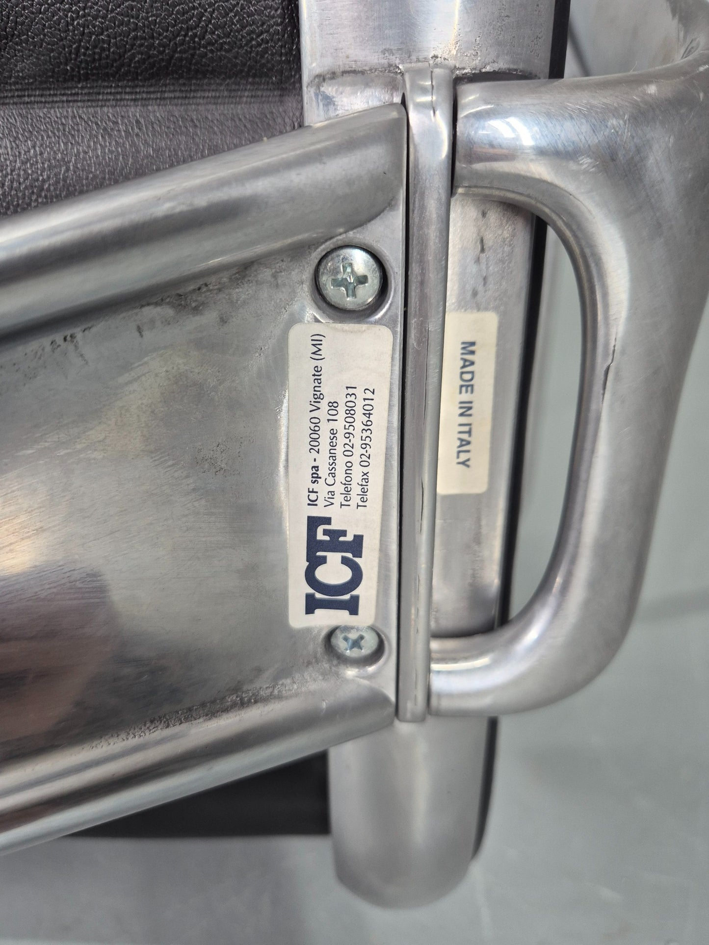 Vintage ICF Eames Style Office Chair Leather and Aluminium EB12241