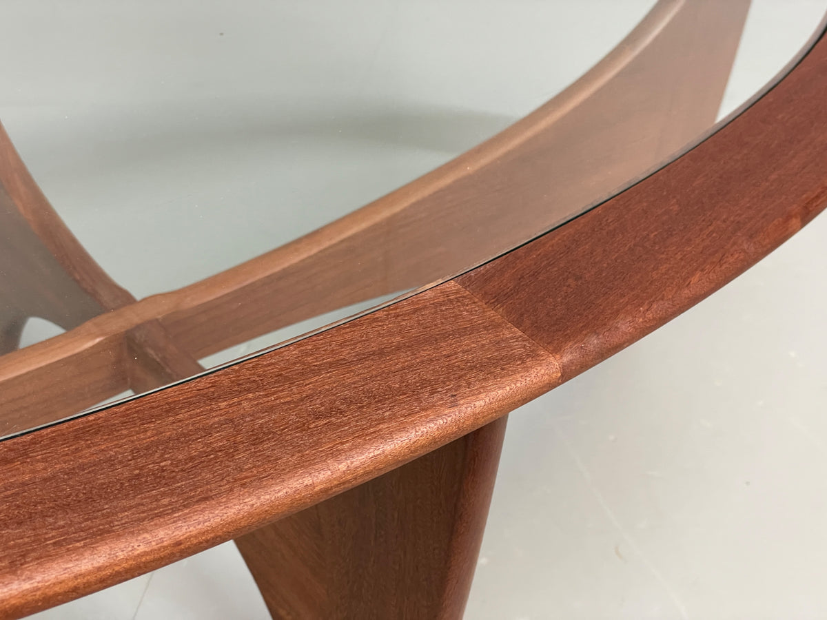 G Plan Astro Coffee Table Oval Teak 1960s Mid Century Vintage Glass Top EB12950