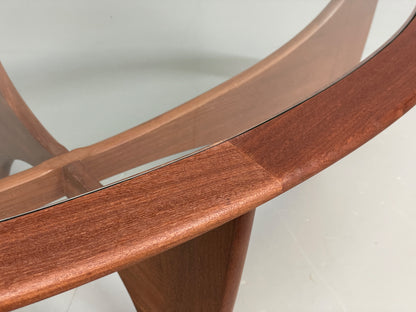 G Plan Astro Coffee Table Oval Teak 1960s Mid Century Vintage Glass Top EB12950