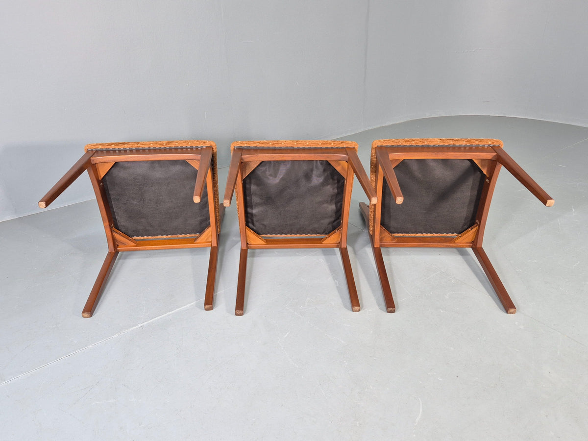 3 Vintage Jentique Dining Chairs 1970s Retro Teak Frames MCM Eb13053
