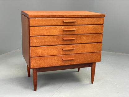 Vintage Chest Of Drawers Teak 1960s Danish Mid Century Bedroom Storage EB12608