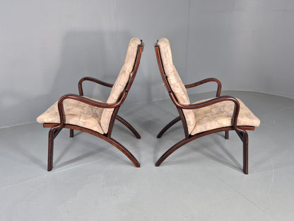 Vintage Danish Bentwood Lounge Chairs 1980s Stouby Retro MCM EB12130