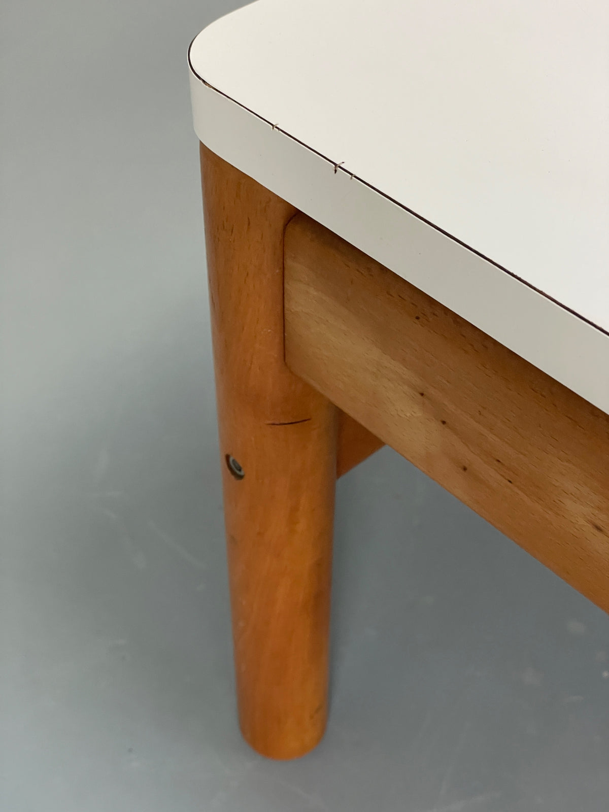 Vintage Formica Coffee Table Square White Beech 1970s Retro EB13114