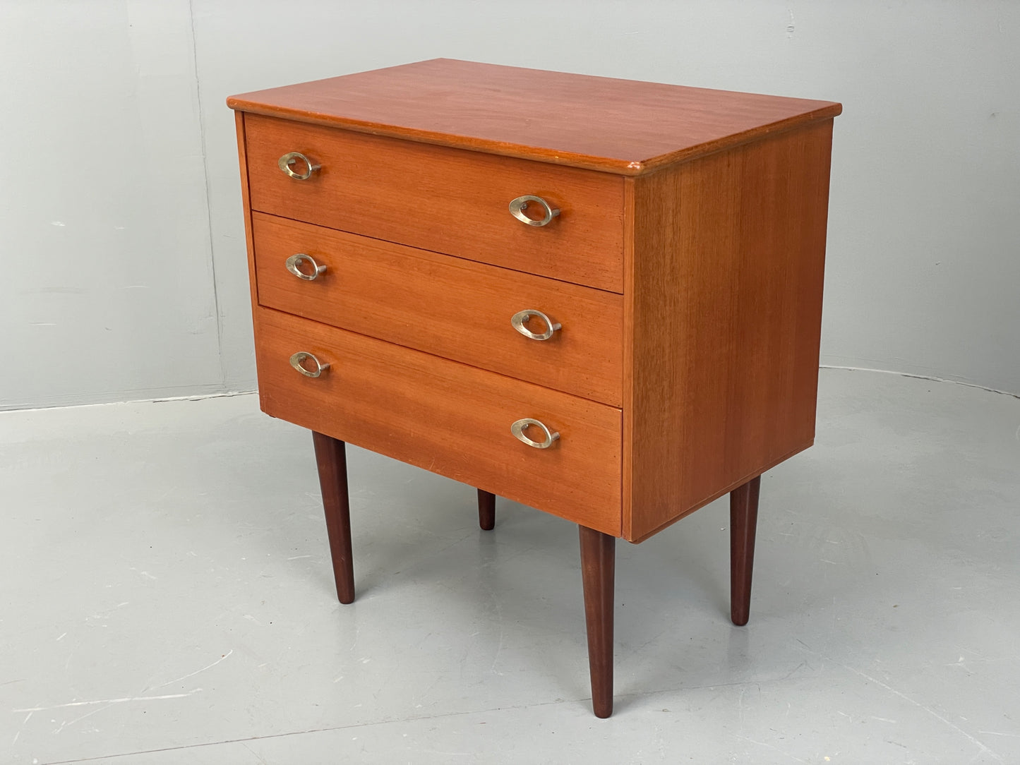 Vintage 1970s Bedside Cabinet Chest Of Drawers Cherry Wood Retro EB12296