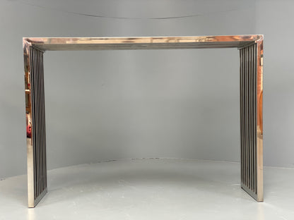 Chrome Slatted Console Table Style Of Eichholtz Modern Steel EB12887