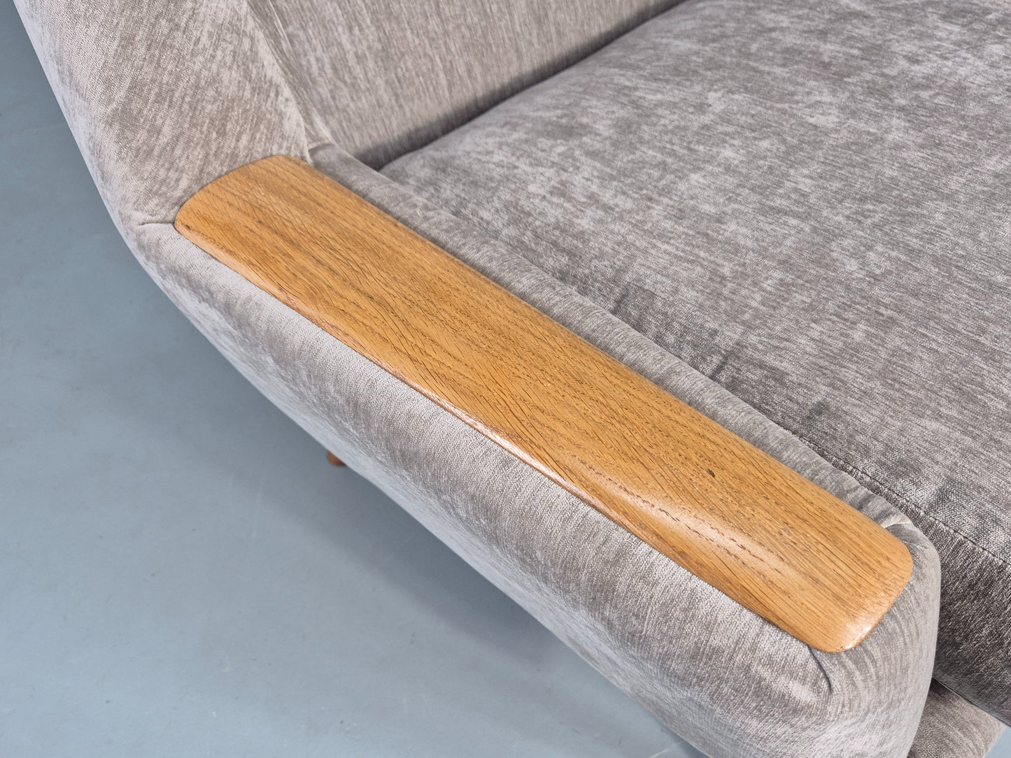 Vintage 3 Seater Danish Mid Century Sofa Oak Frame Paws New Upholstery EB11125