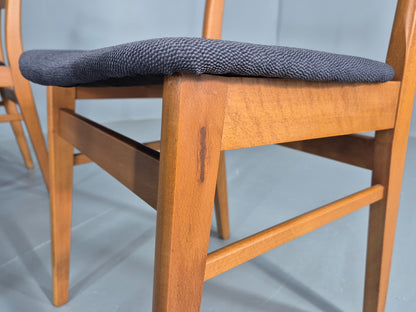 6 Vintage Danish Dining Chairs Farstrup Beech and Teak Retro 1960s EB12103