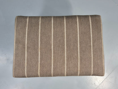 Vintage Mid Century Danish footstool  Taupe Stripe Teak Legs Retro 1960s  EB12024