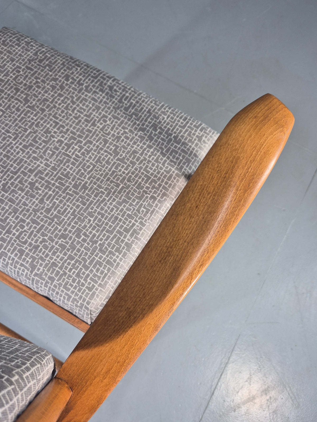 Vintage Mid Century Elbow Chair with New Upholstery 1950s Retro EB12983