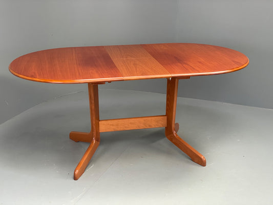 Vintage Teak Dining Table Extending 6 seater Oval 1980s EB12292