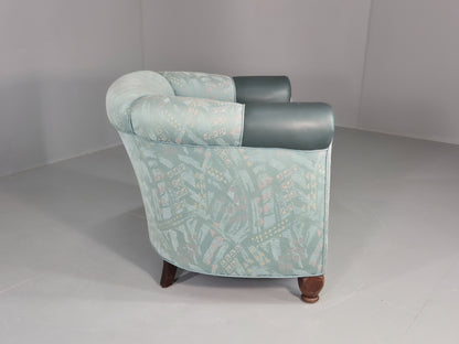 Vintage Art Deco Tub Barrel Chair 1980s Make Over Turquoise Retro EB12714