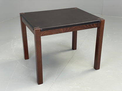 Vintage Danish Coffee Table Leather Topped Rectangular Dark Beech Wood EB12278