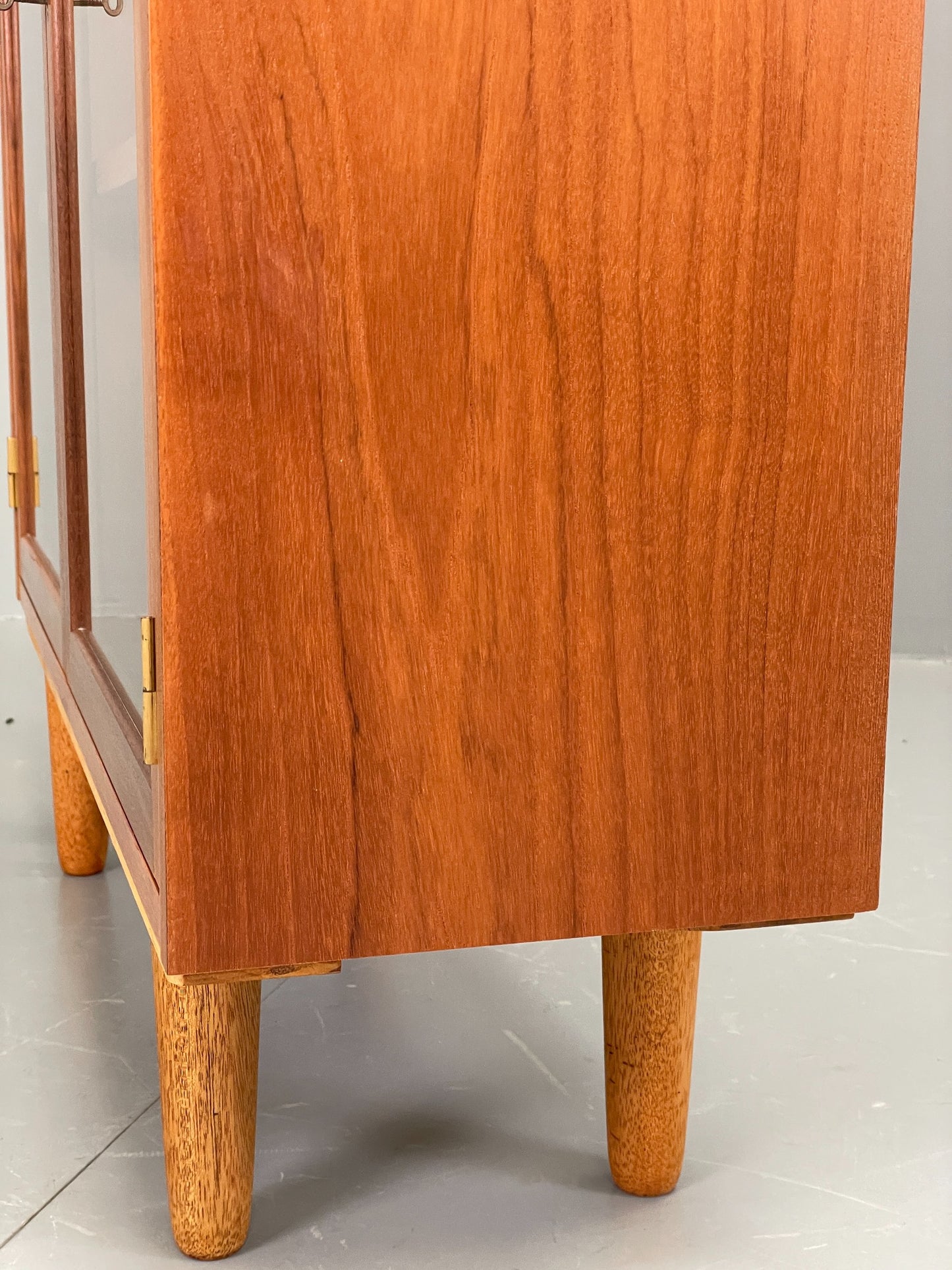 Vintage 1960s Teak Bookcase Glazed Retro Shelving Adjustable Mid Century EB11975