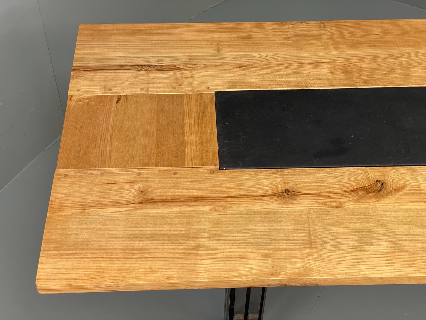 Handmade Dining Table Ash & Steel Frame Designed Tim Germain Slate EB12621
