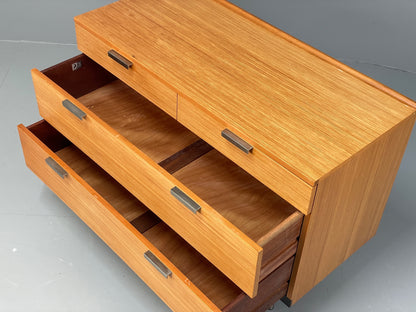 Vintage Chest Of Drawers Stag Fineline Birch Aluminium Retro Mid Century EB12967