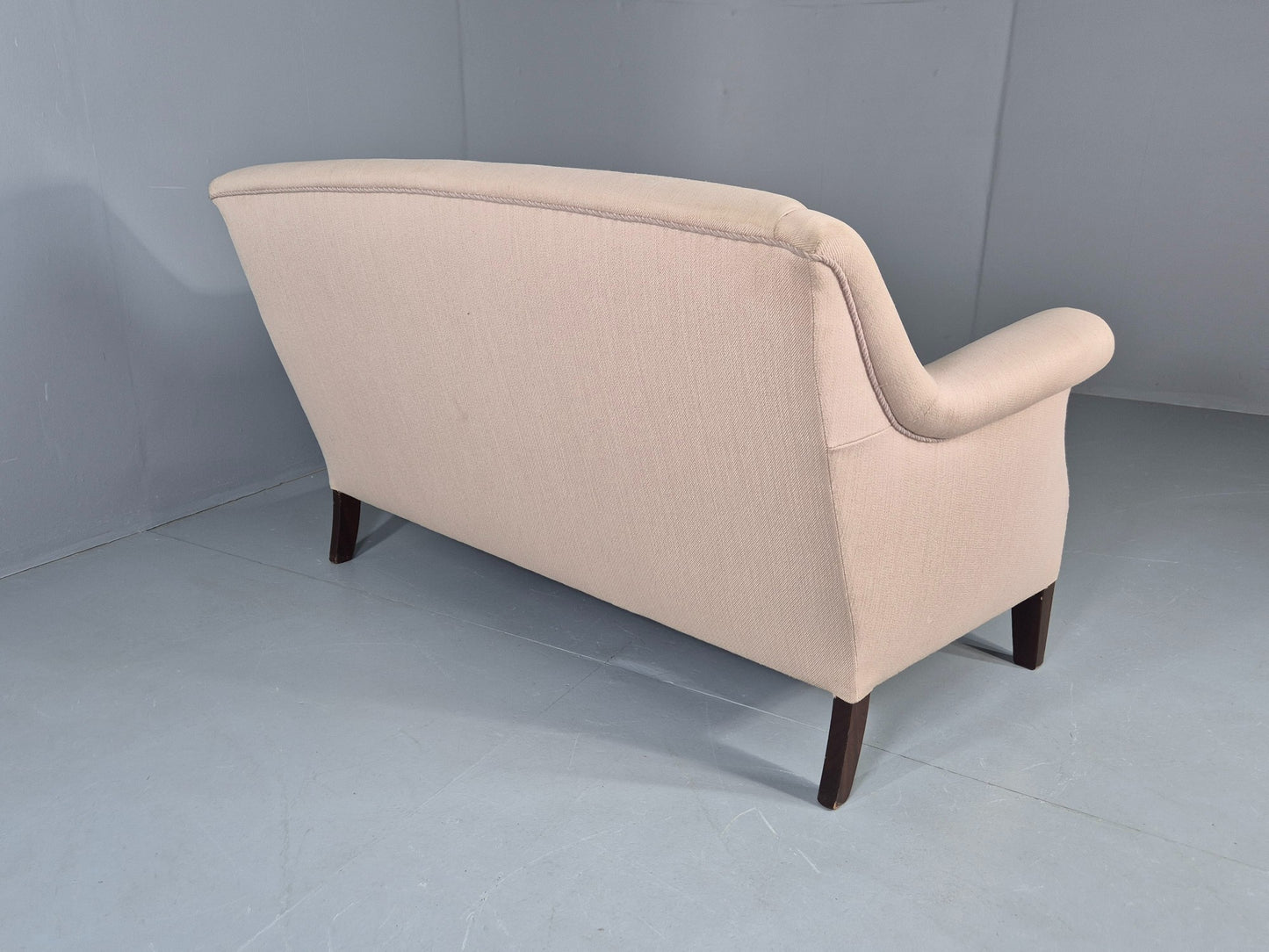 Vintage Danish 2 Seater Sofa Cottage Style Cotton Upholstery 1950s Retro EB12745