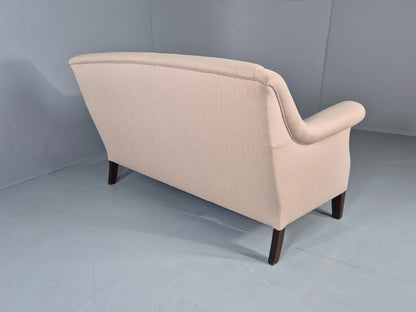 Vintage Danish 2 Seater Sofa Cottage Style Cotton Upholstery 1950s Retro EB12745