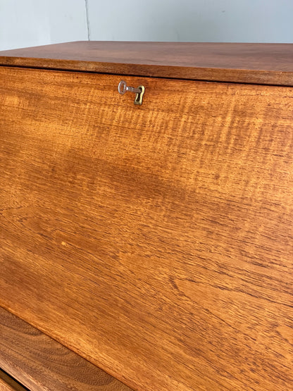 Vintage 1960s Teak Bureau Mid Century Drawers Writing Desk Retro Danish EB12219