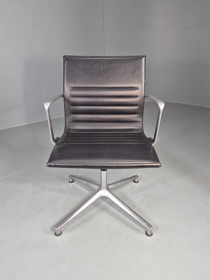 Vintage ICF Eames Style Office Chair Leather and Aluminium EB12242