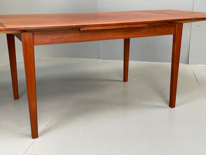 Vintage Teak Dining Table 1960s Danish Extending Draw Leaf EB12340