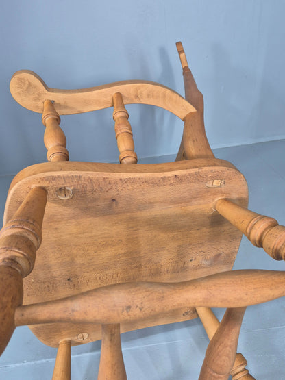 Vintage Traditional Farmhouse Rocking Chair 1970s Cottage Style Beech EB12473