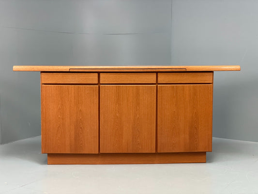 Vintage 1980s Teak Sideboard By Gangsø Danish Retro Shelving Drawers EB12075