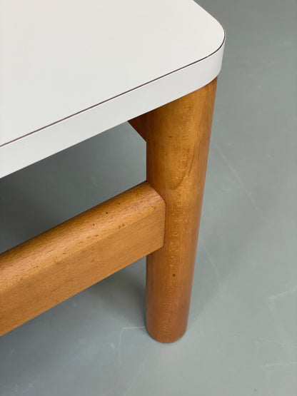 Vintage Formica Coffee Table Square White Beech 1970s Retro EB13114