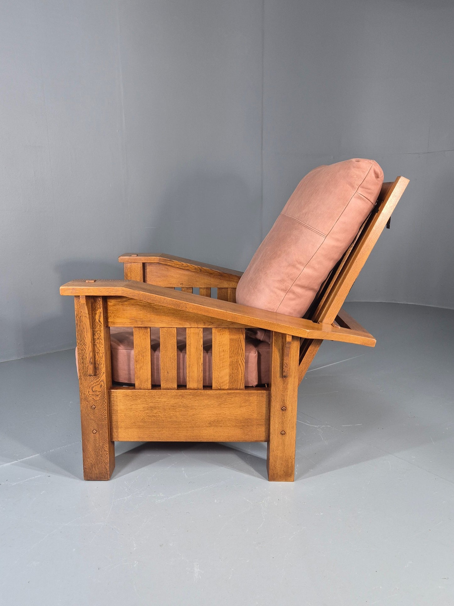 Vintage Stickley  Mission Chair Leather Upholstery Arts and Crafts Oak EB12483