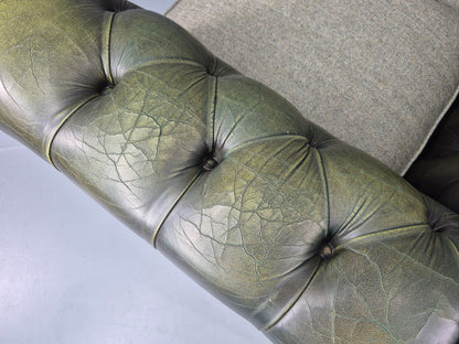 Vintage 2 Seater Sofa Green Chesterfield New Cushions Classic  EB11937