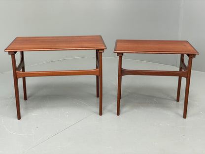 Vintage Teak Nesting Tables By Poul Hundevad Danish Mid Century Pair EB12281