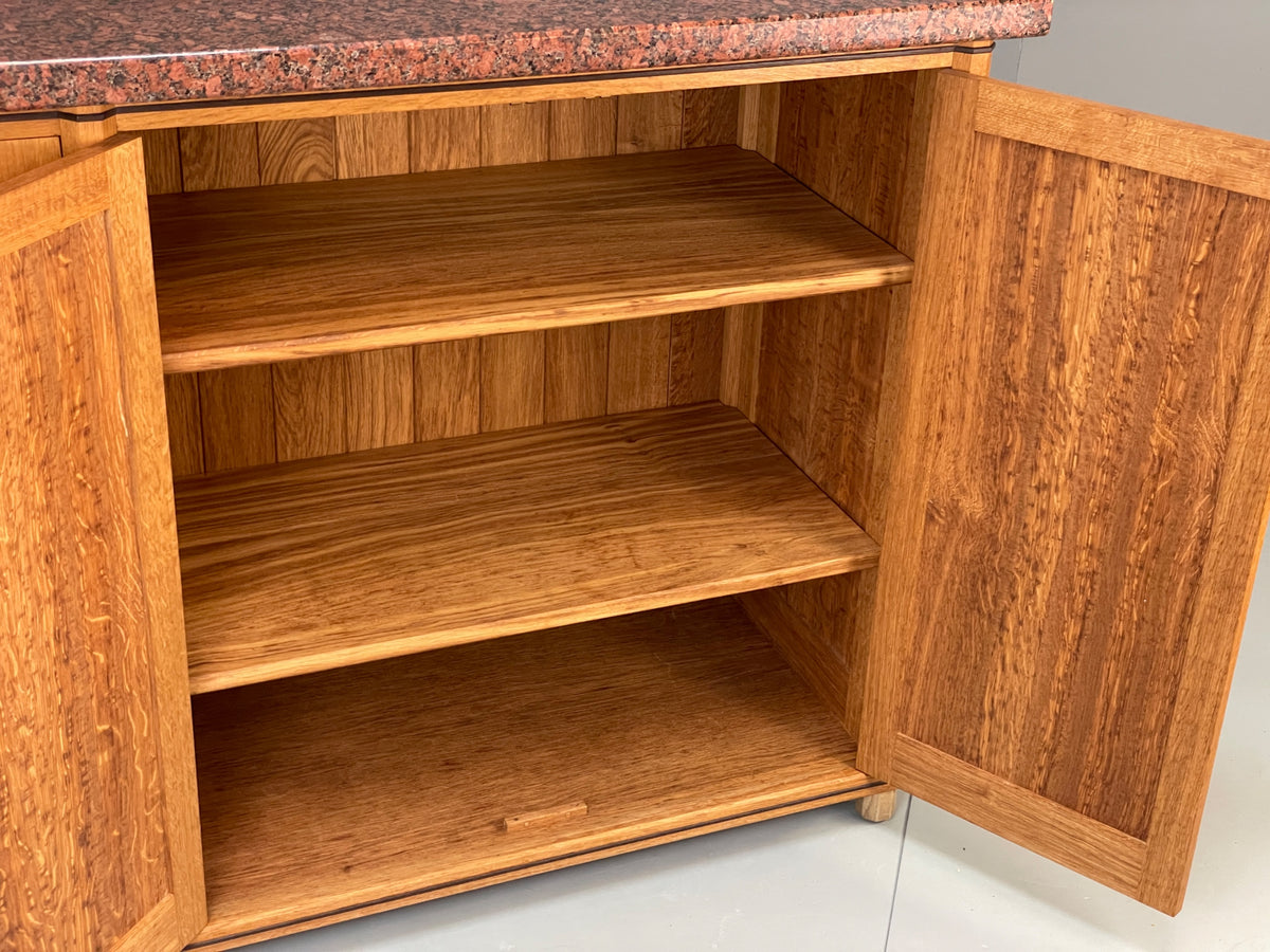 Modern Oak Granite Sideboard Solid Bespoke With Shelving Inlay EB13118