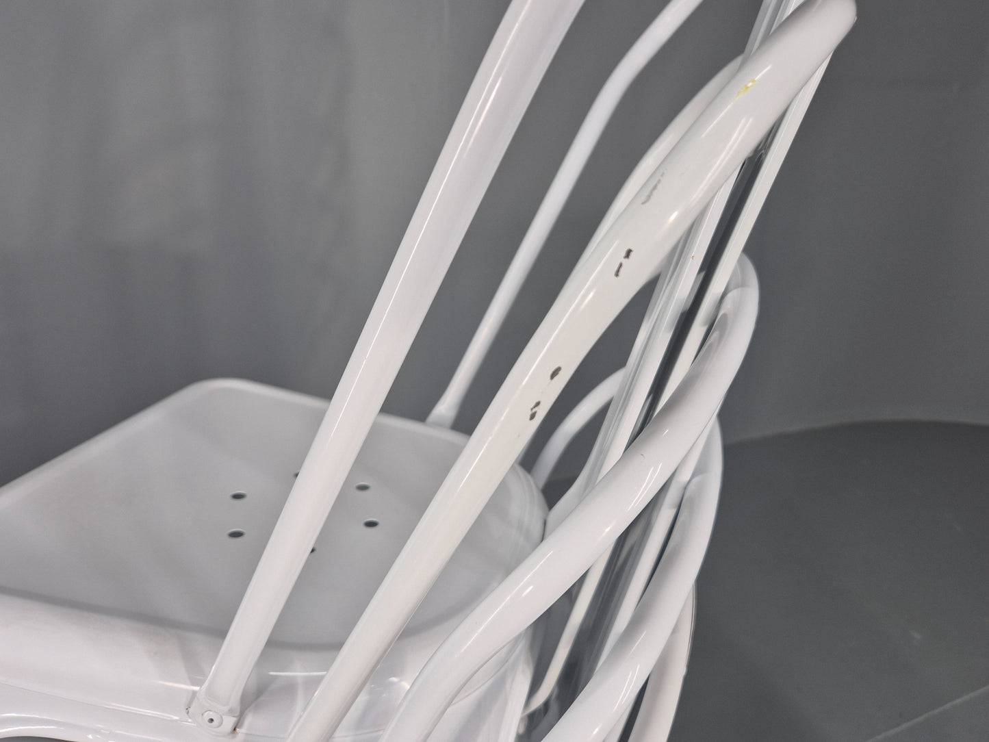 10 Off White Tolix Stlye Stacking Chair VG Condition Vintage Industrial EB12580