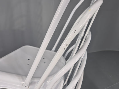 10 Off White Tolix Stlye Stacking Chair VG Condition Vintage Industrial EB12580