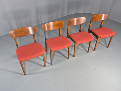 4 Vintage 1960s Dining Chairs, Beech and Teak Frames With New Upholstery EB11889