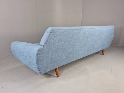 Vintage 4 Seater Sofa 1960s Danish Thams New Upholstery Teak Legs MCM  EB12788