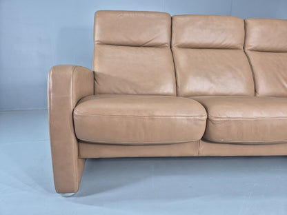 Vintage 3 Seater Leather Sofa Ergoline 1990s Retro Quality Modern Design EB11001