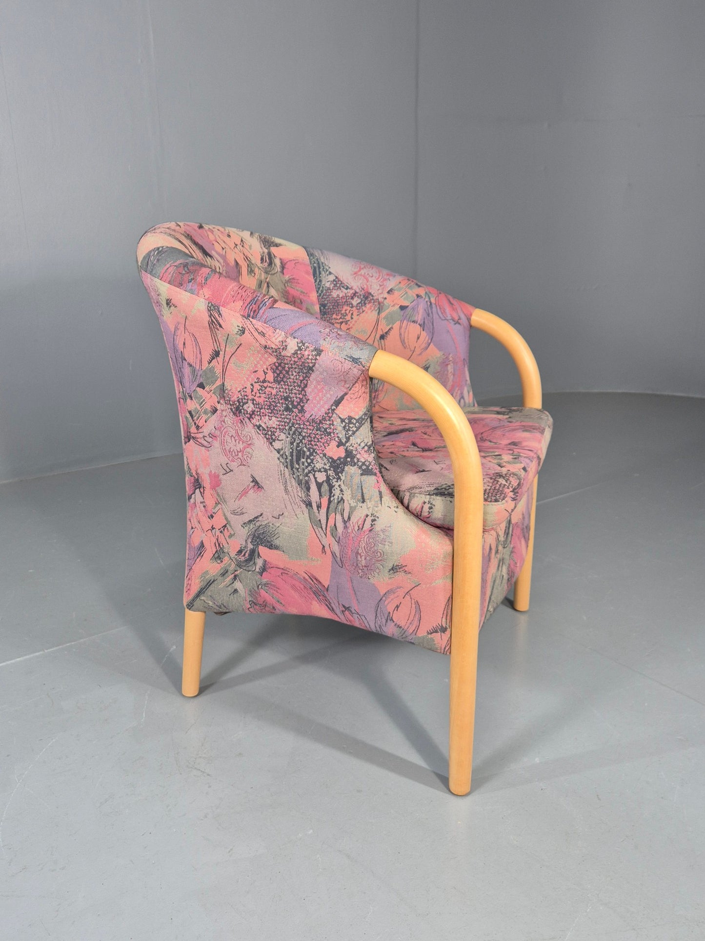 Vintage 1980s Stouby Colourful Tub Chair Danish Design Quality Retro EB12135