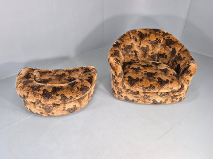 Vintage 1970s Chair and Footstool by Englender Retro Original EB12271