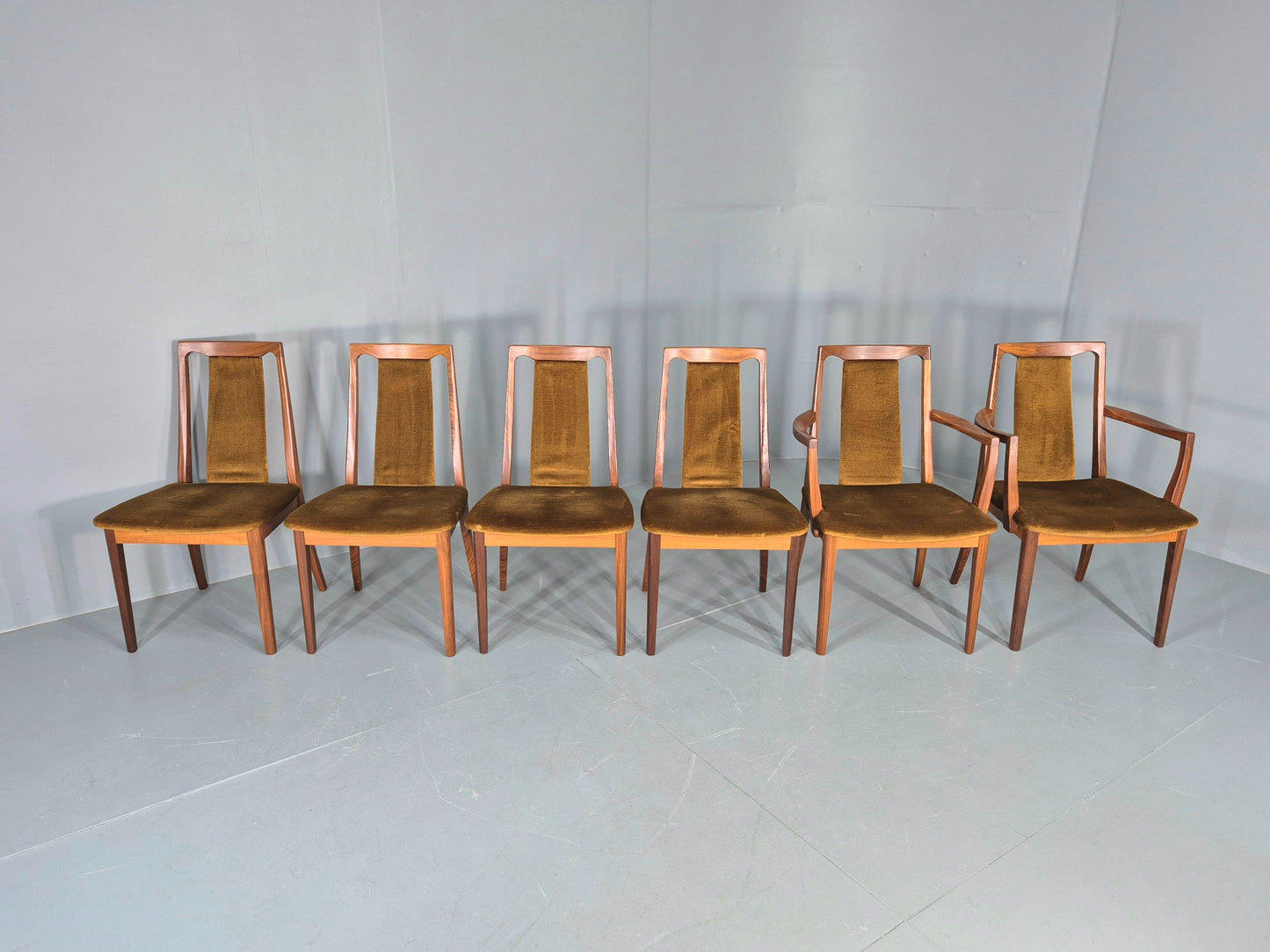 6 Vintage G Plan Dining Chairs Teak Frames 1980s Retro Mid Century EB12832