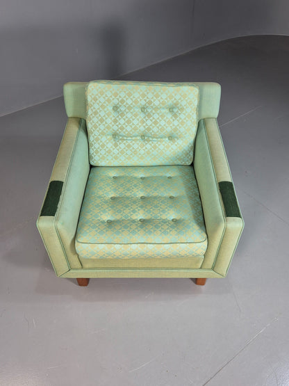 Vintage Mid Century Lounge Chair 1960s SwedishDux Green Retro EB07716