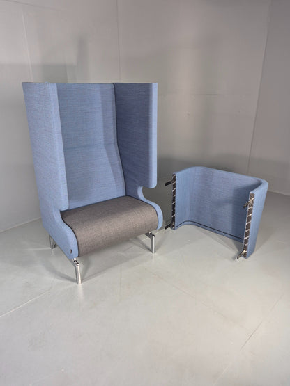Vintage Materia Point Chair Swedish Blue and Grey Modern Design EB12870