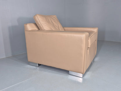 Vintage Leather Cube Chair Moores Interiors Bespoke Build Quality EB11997
