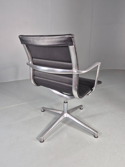 Vintage ICF Eames Style Office Chair Leather and Aluminium EB12240